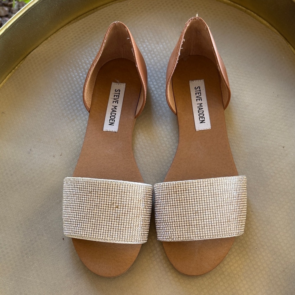 Steve Madden Brown and Silver Women's Sandals - Picture 3 of 7